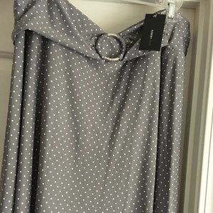 Dotted gray silver skirt XL